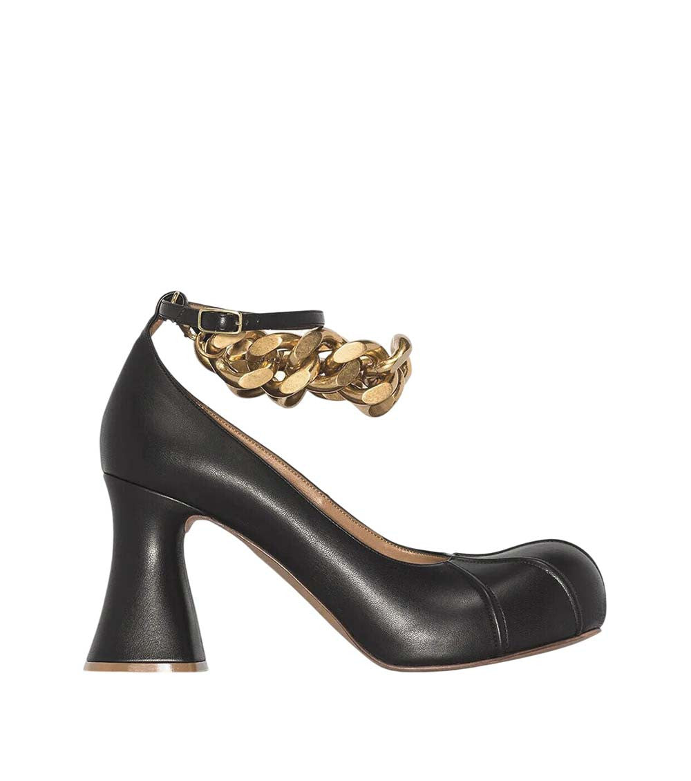 Black Embellished Groove Pumps 1
