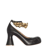 Black Embellished Groove Pumps 1
