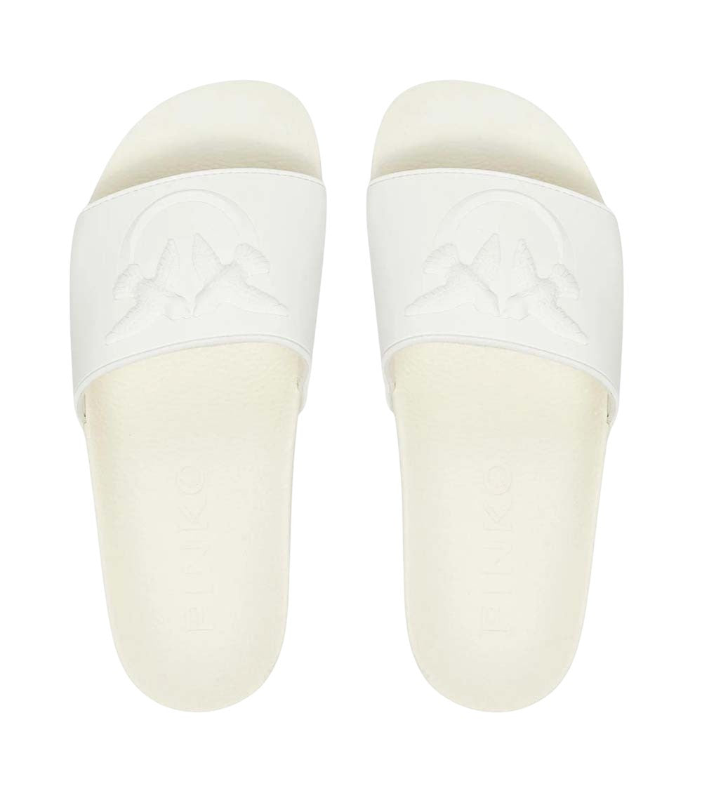 White Logo Dilly Slides 2