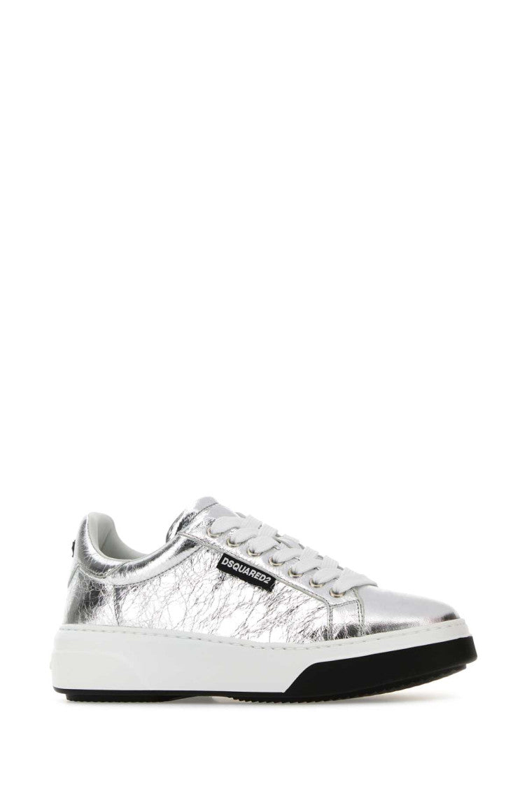 Silver Low Top Bumper Sneakers 2