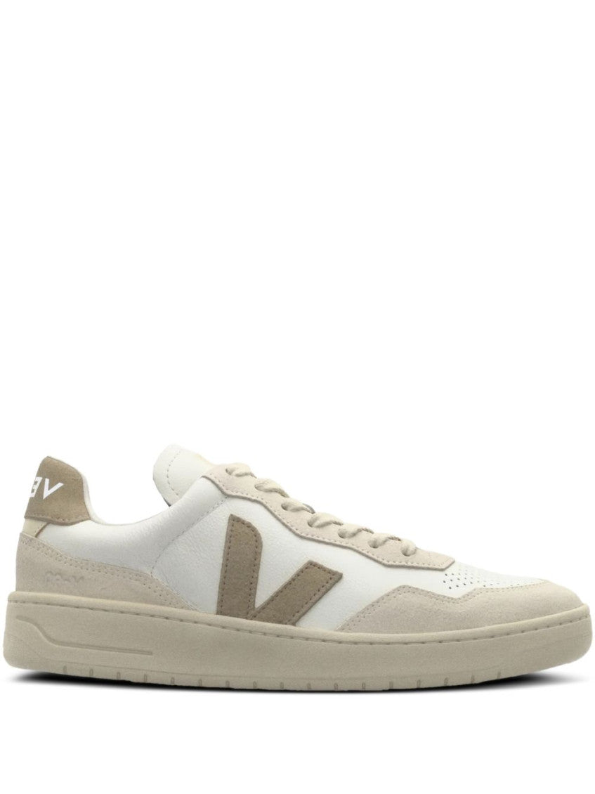 White Taupe Logo Sneakers 1