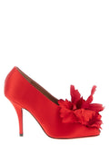 Red Floral Slip-On Pumps 1