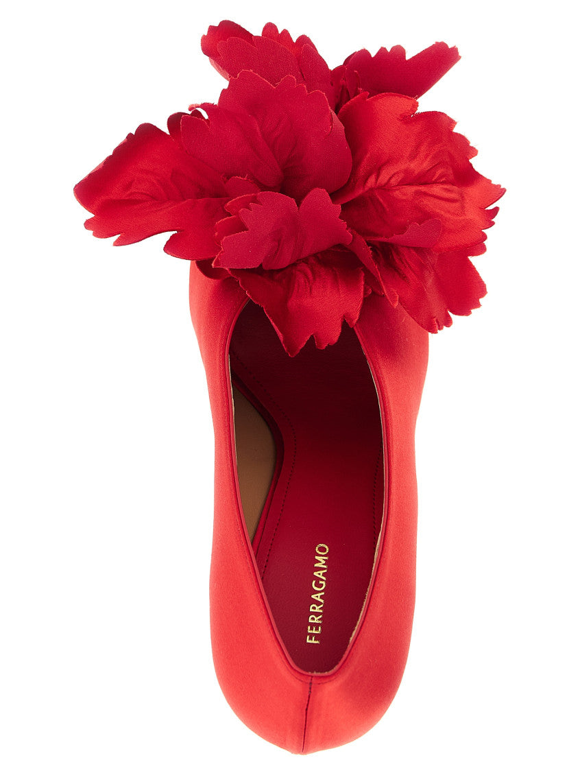 Red Floral Slip-On Pumps 4