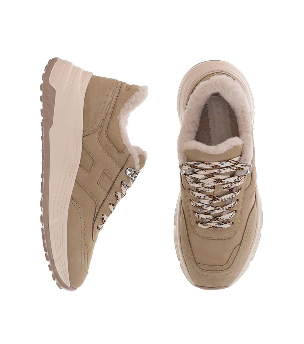 Beige Hi-Fi Logo Sneakers 2