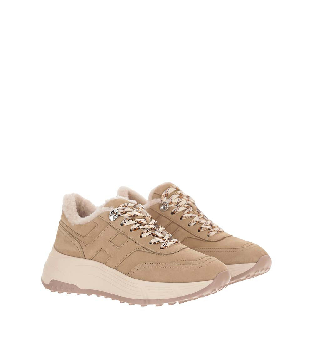 Beige Hi-Fi Logo Sneakers 3