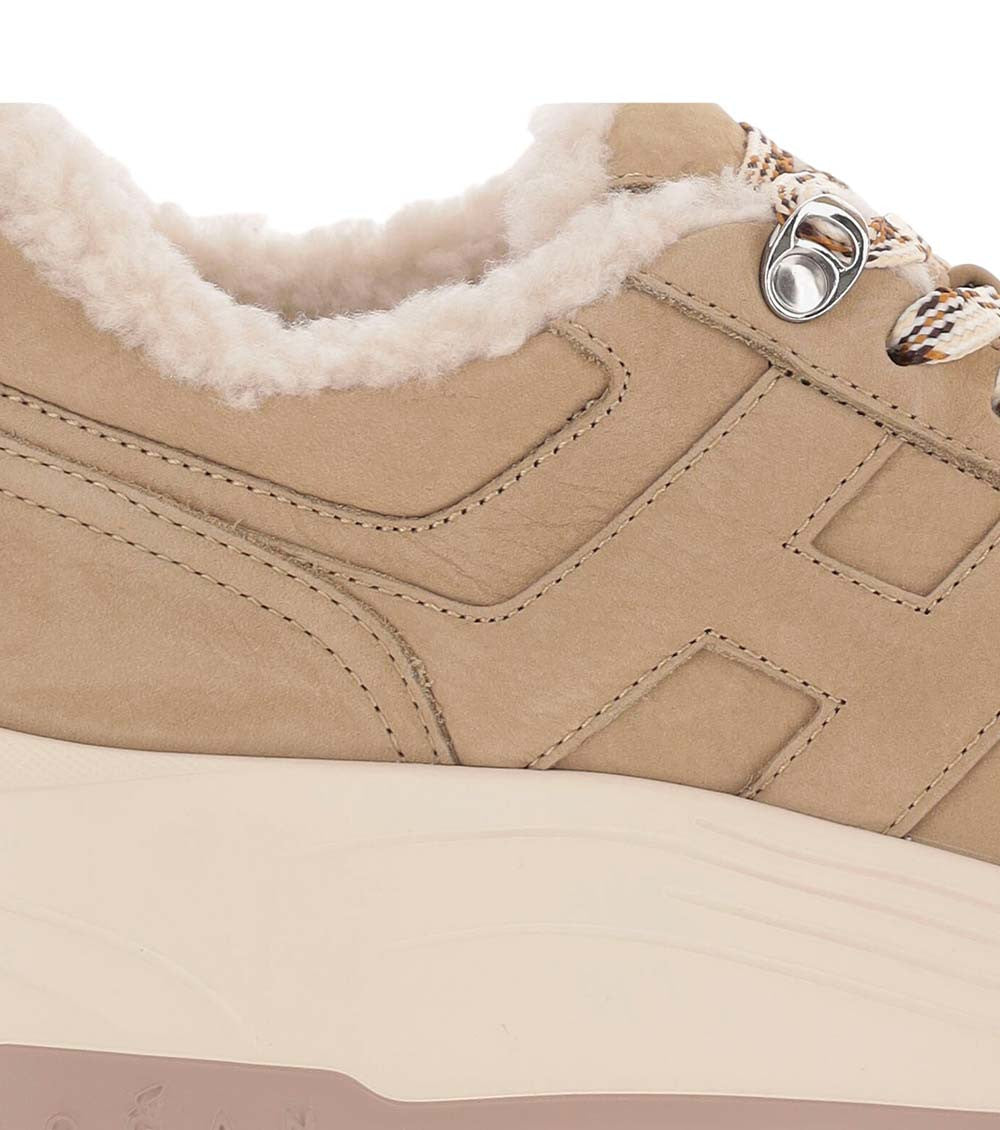 Beige Hi-Fi Logo Sneakers 5
