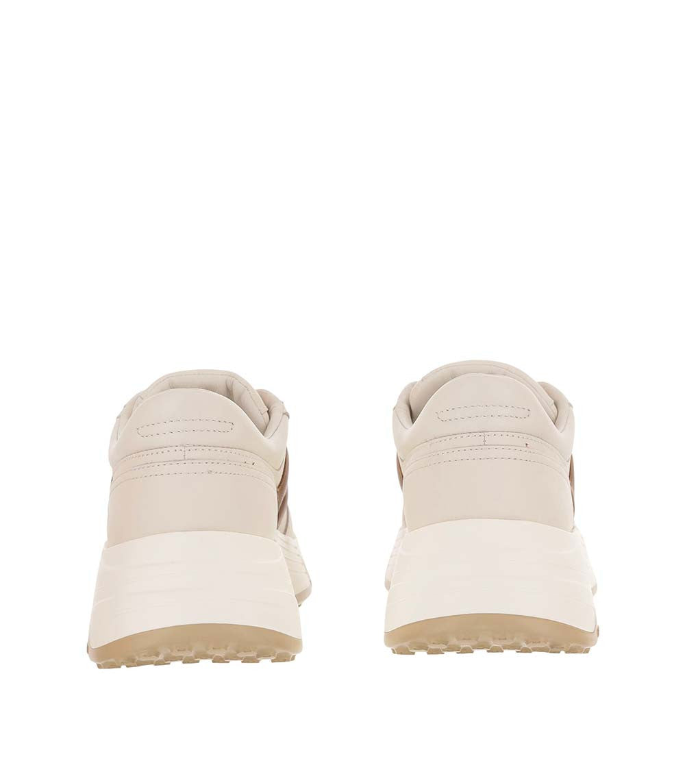 Beige Color Block Hi-Fi Sneakers 4