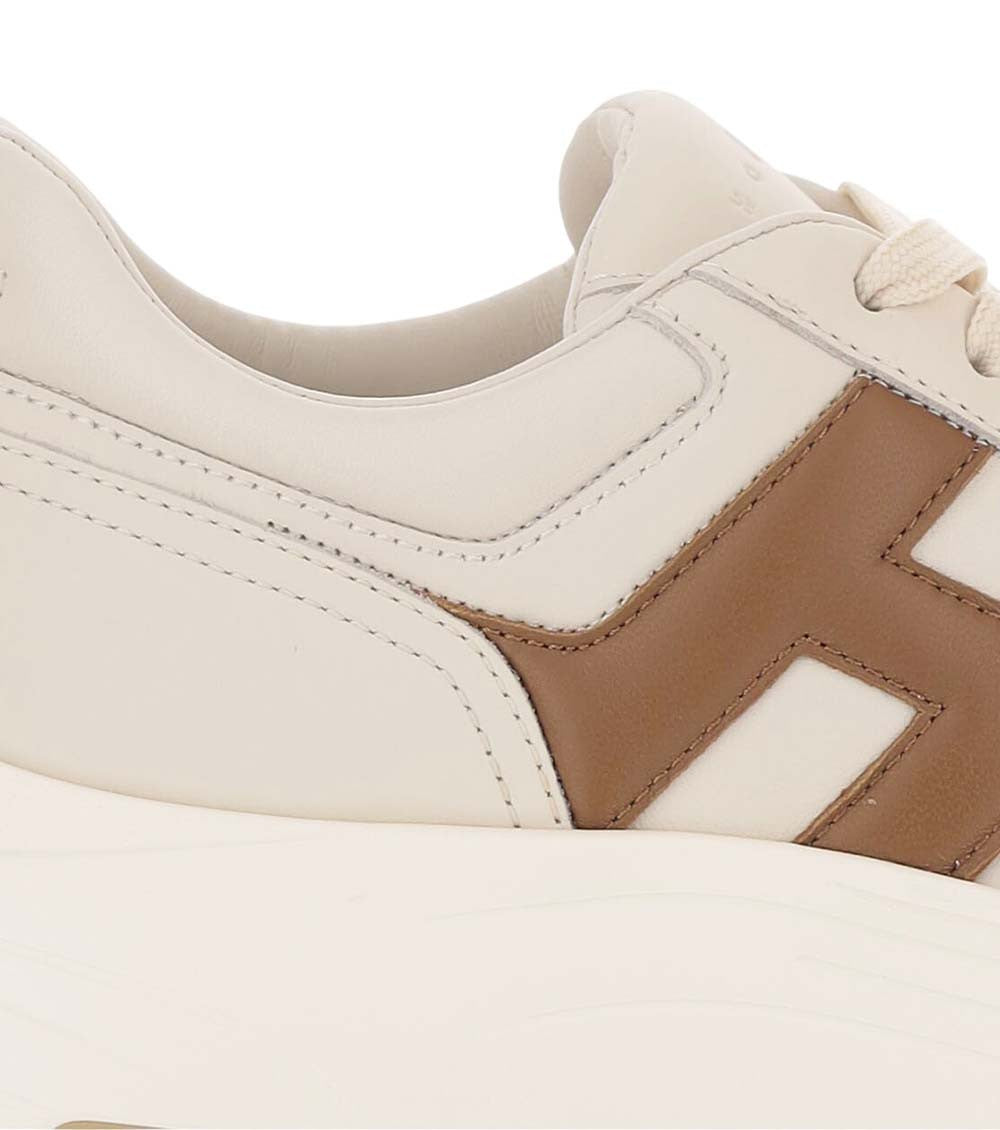 Beige Color Block Hi-Fi Sneakers 5