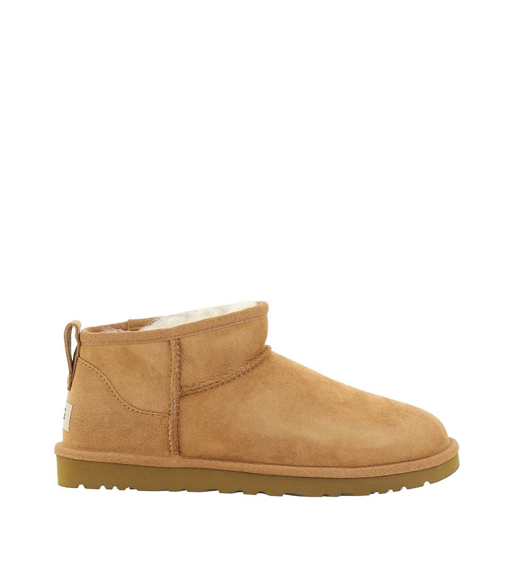 Beige Ultra Mini Suede Boots 1