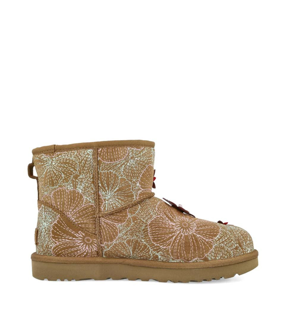 Brown Floral Classic Boots 1