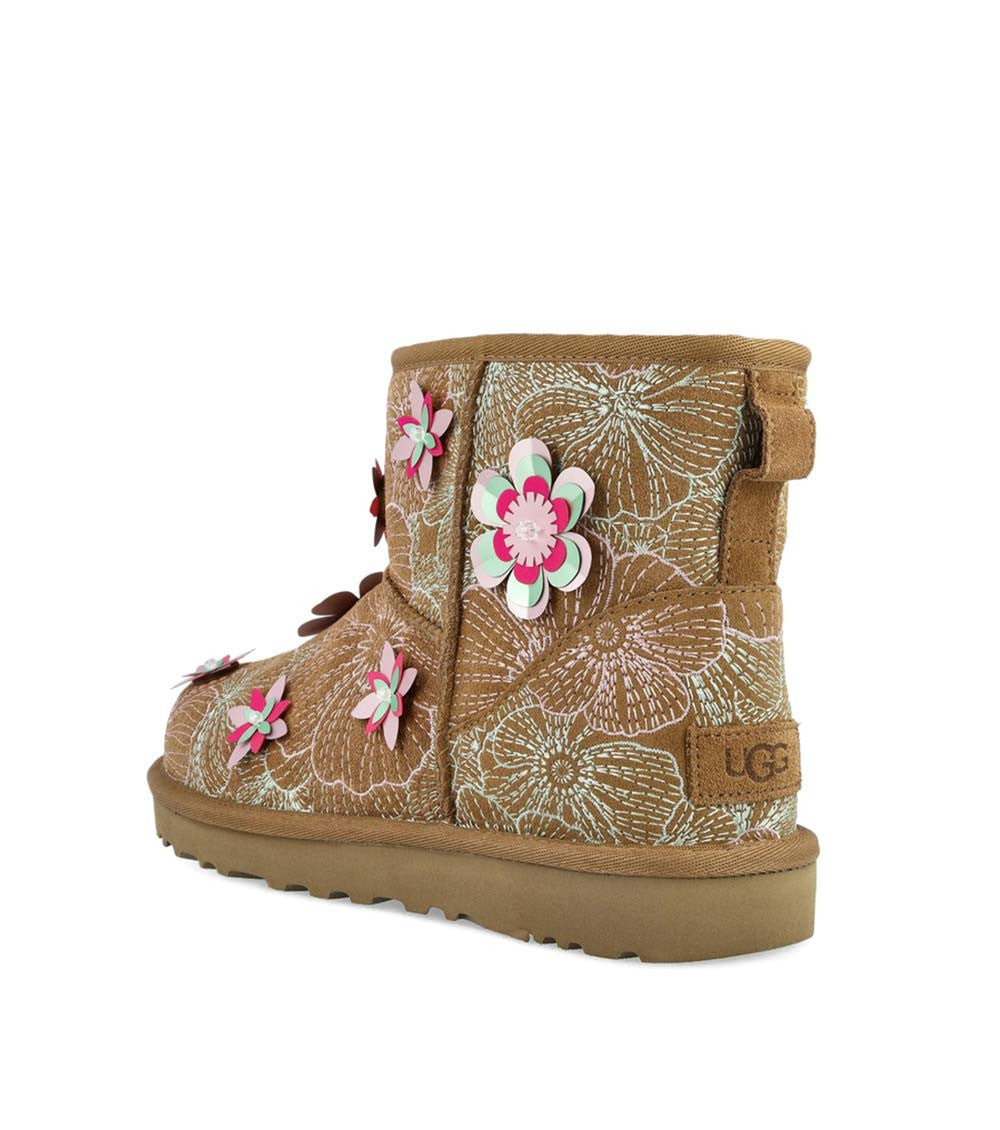Brown Floral Classic Boots 2