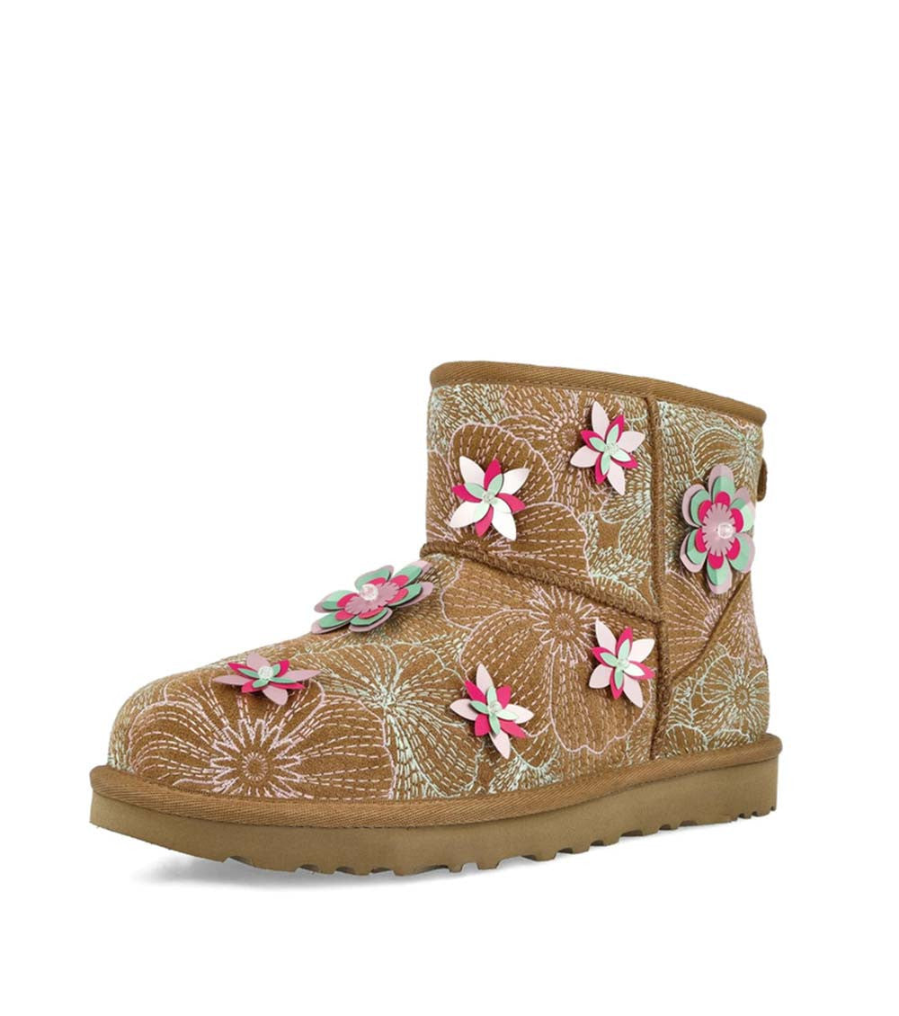 Brown Floral Classic Boots 3