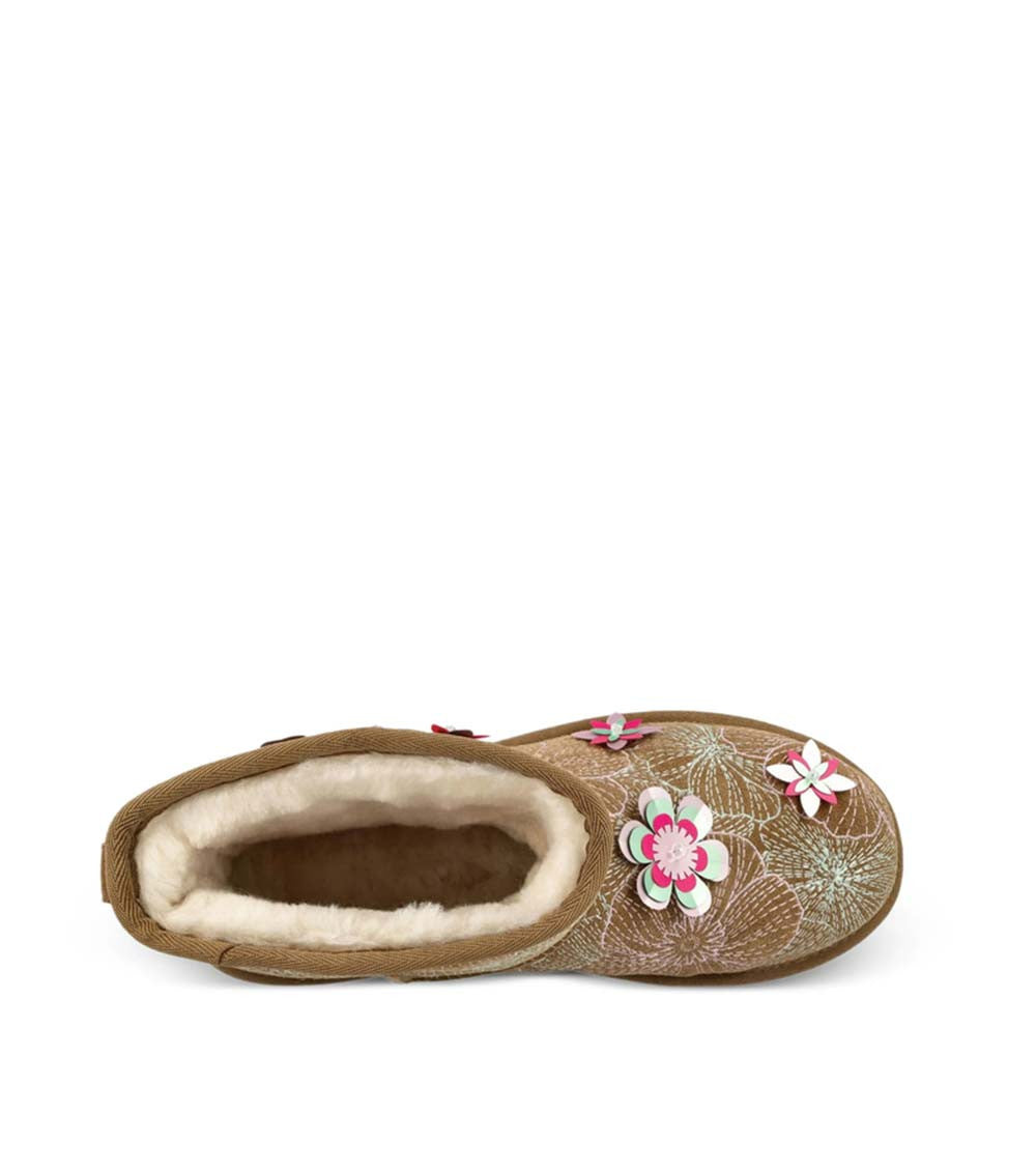 Brown Floral Classic Boots 5