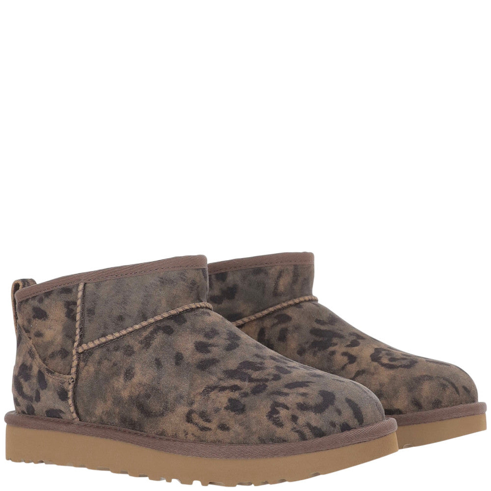 Brown Printed Ultra Mini Boots 2
