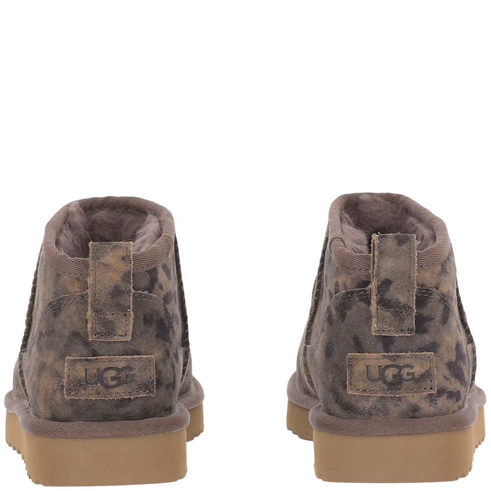 Brown Printed Ultra Mini Boots 3