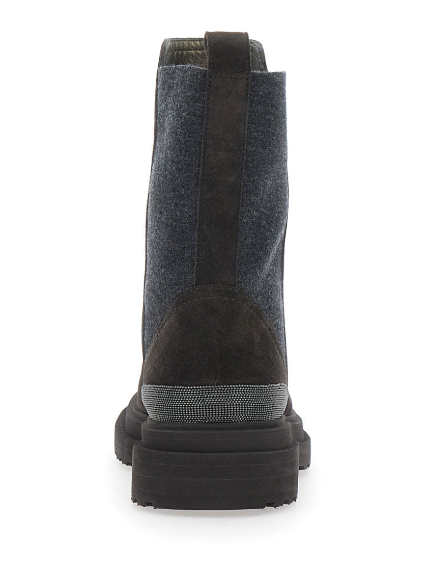 Brown Suede Slip-on Boots 4
