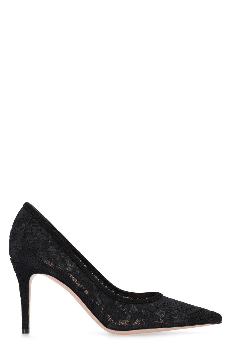 Black Claudia Lace Pumps 1