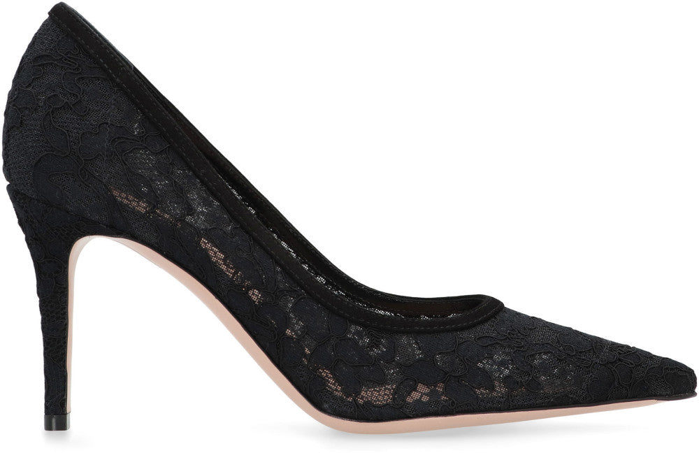 Black Claudia Lace Pumps 2