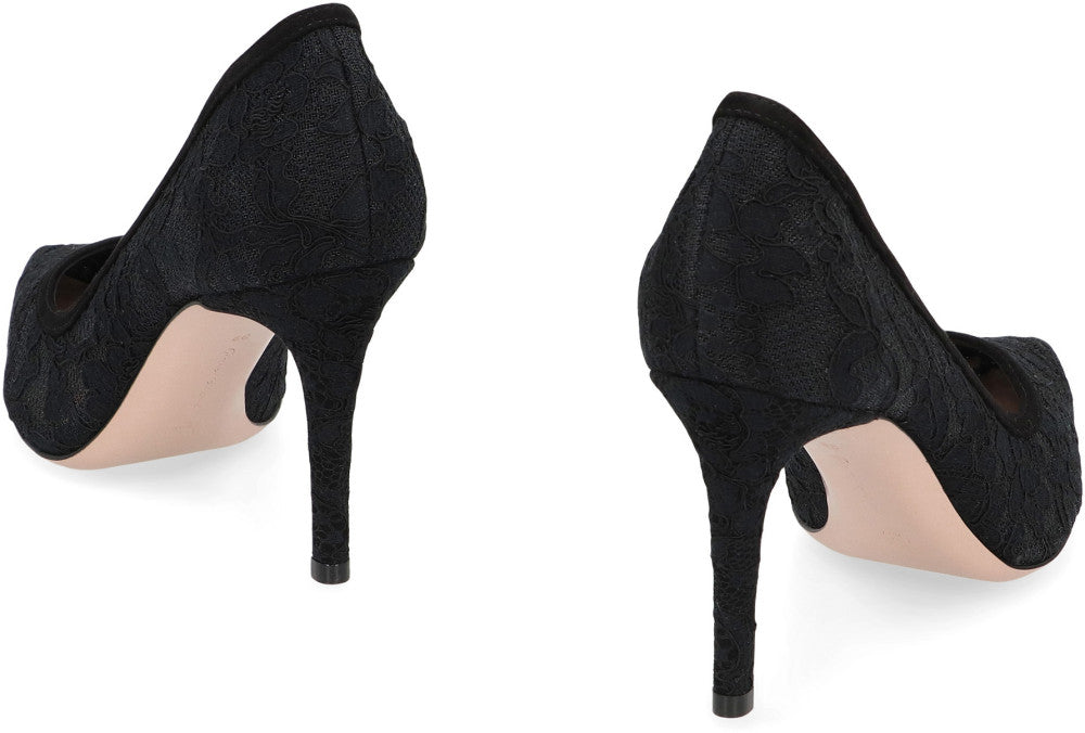 Black Claudia Lace Pumps 4