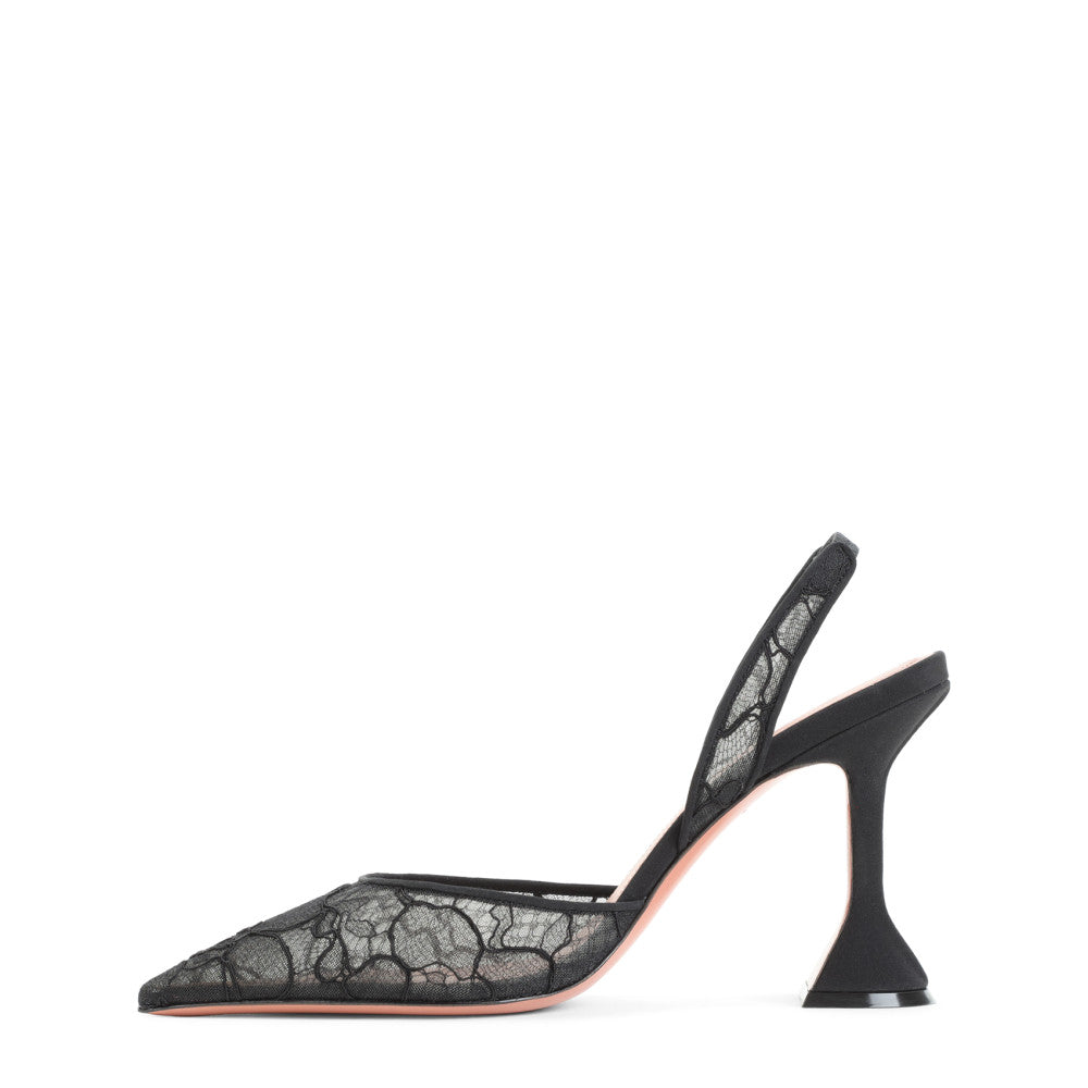 Black Lace Slingback Pumps 2