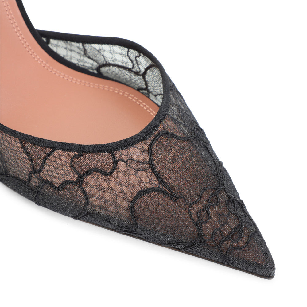 Black Lace Slingback Pumps 4