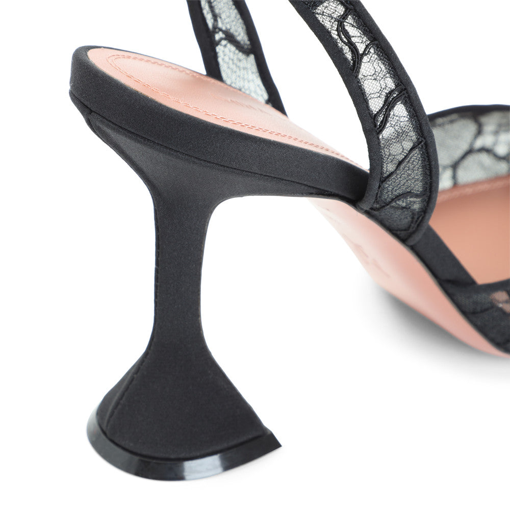 Black Lace Slingback Pumps 5