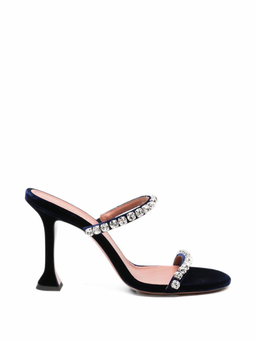 Navy Blue Crystal Embellished Heels 1