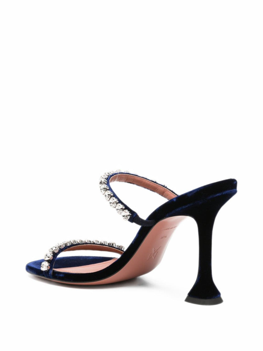 Navy Blue Crystal Embellished Heels 2