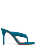 Blue Suede T-strap Heels 1