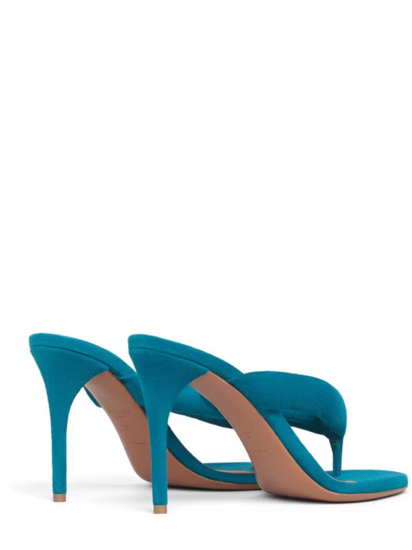 Blue Suede T-strap Heels 3