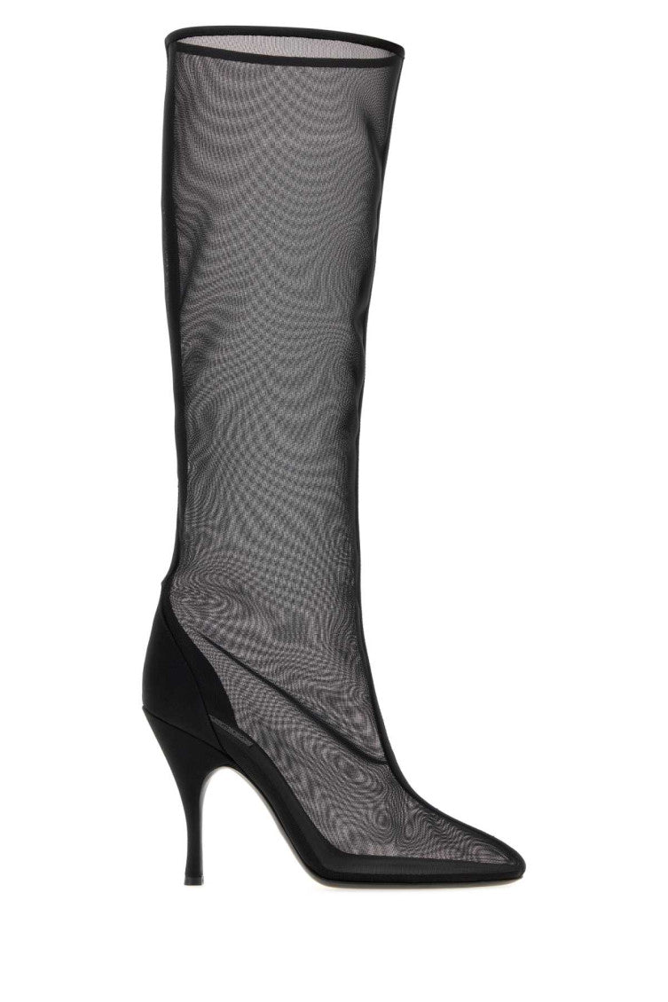 Black High Mesh Boots 1