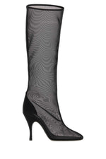 Black High Mesh Boots 1
