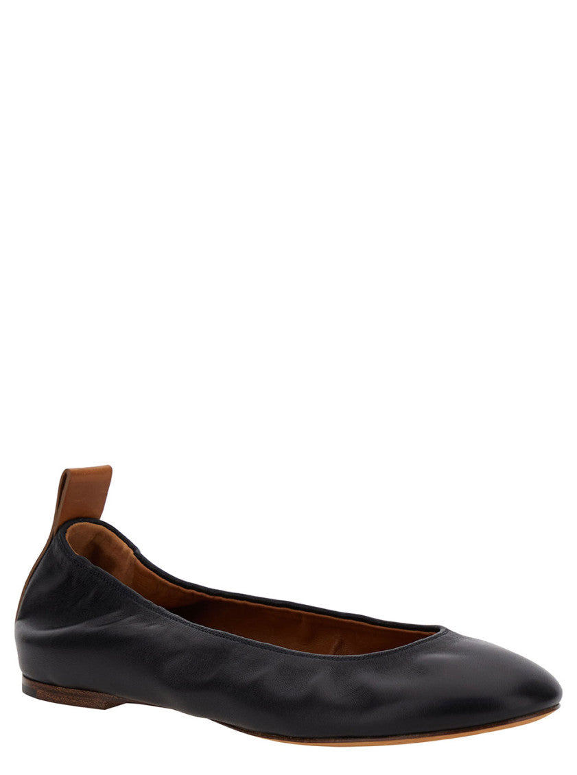 Black Leather Ballet Flats 2