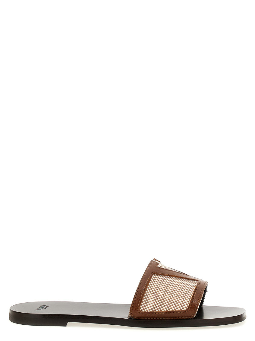 Brown Logo Sandals 1