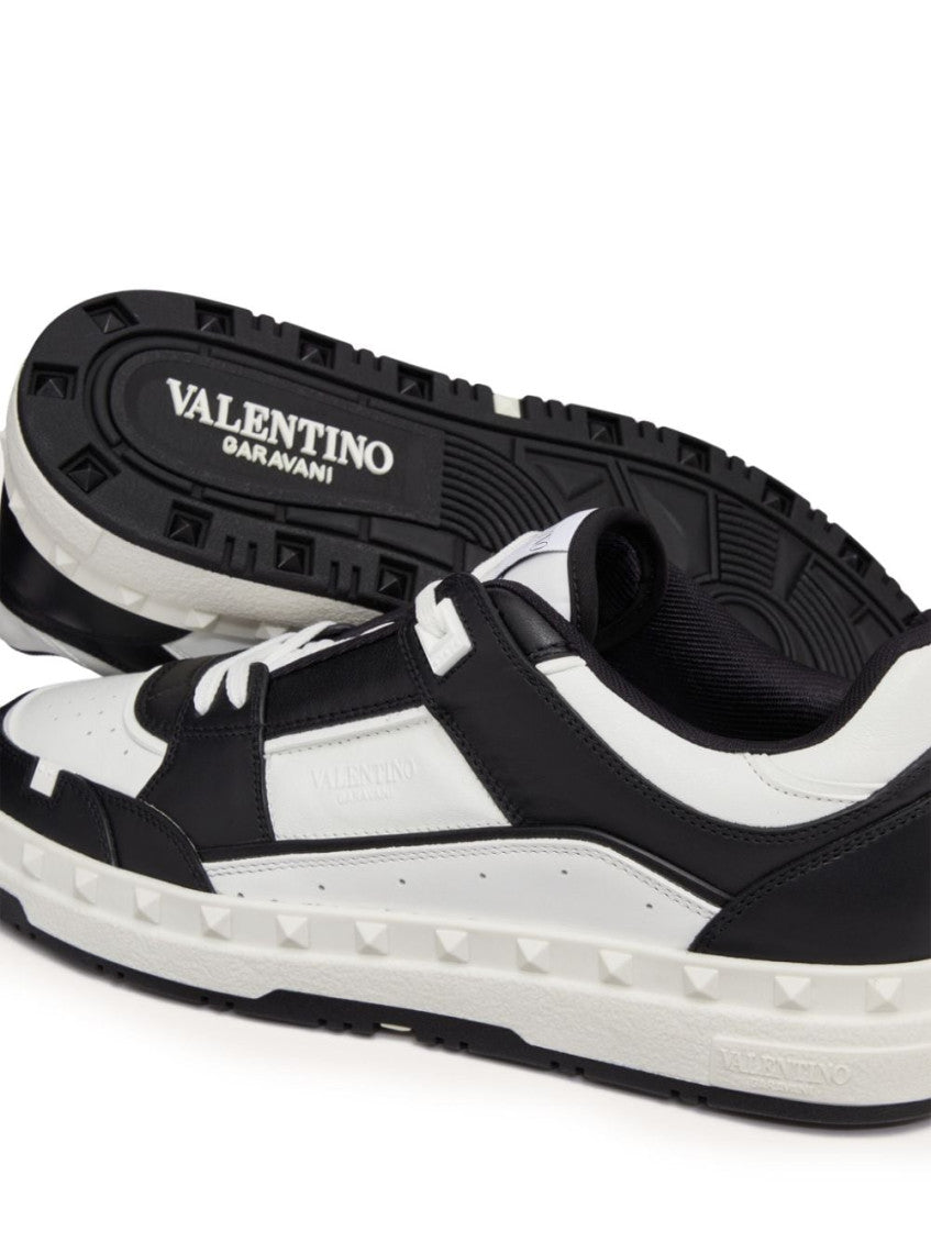 BlackWhite Leather Sneakers 2