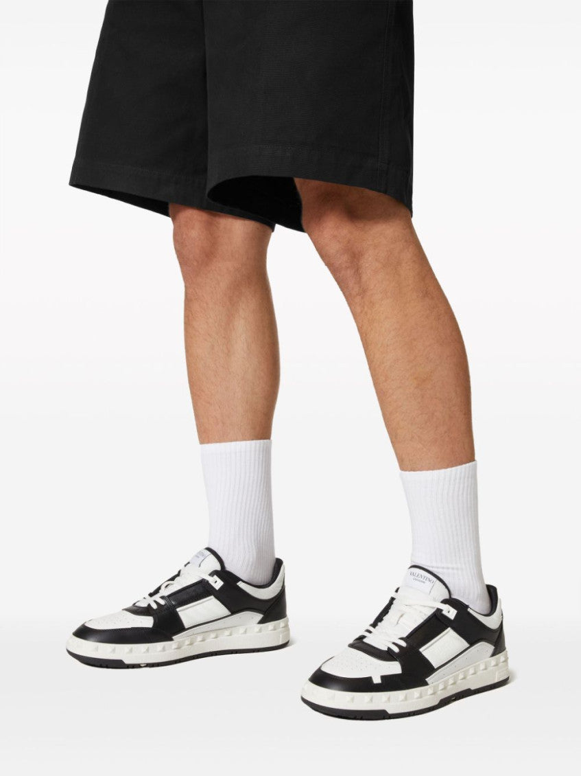 BlackWhite Leather Sneakers 3