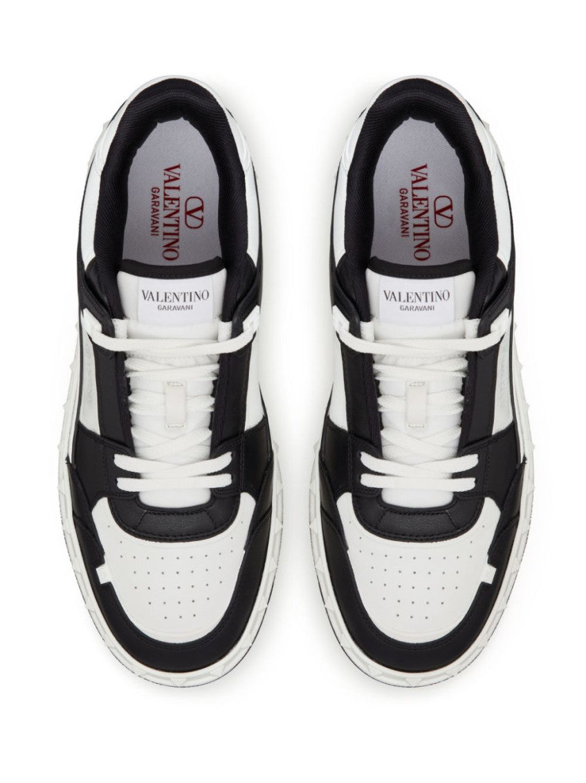 BlackWhite Leather Sneakers 4
