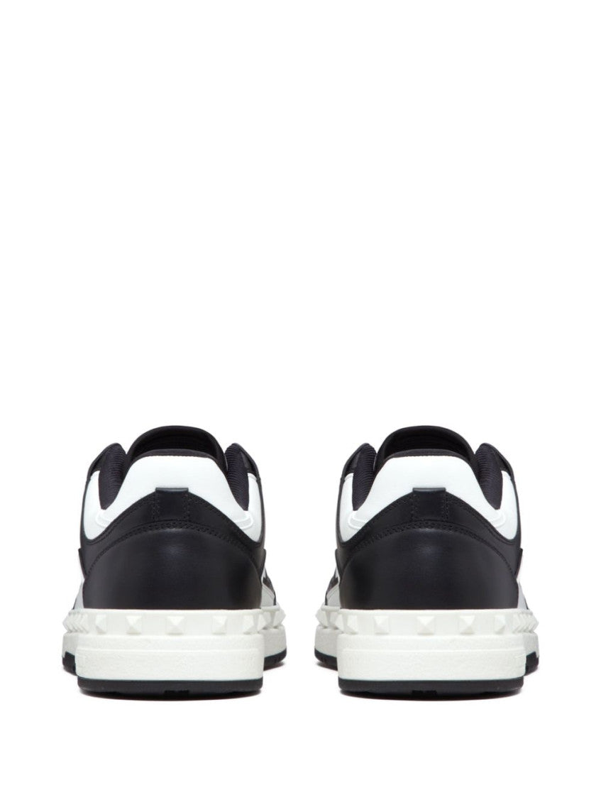BlackWhite Leather Sneakers 5