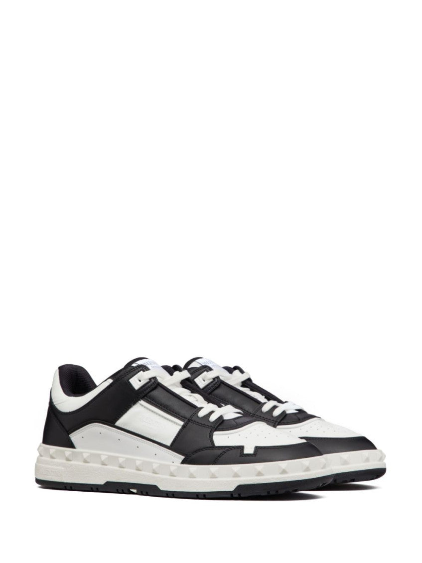 BlackWhite Leather Sneakers 6