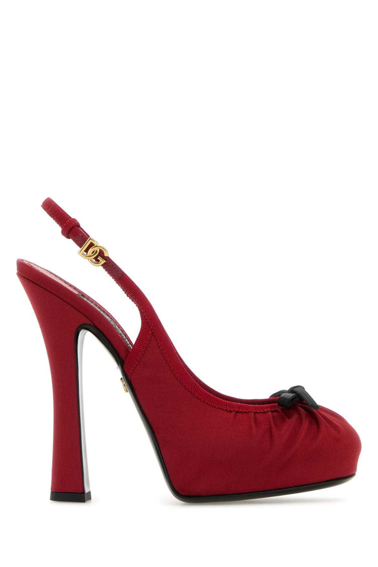 Red Satin Pumps 1