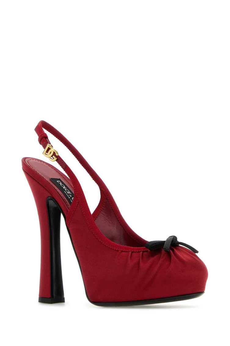 Red Satin Pumps 2