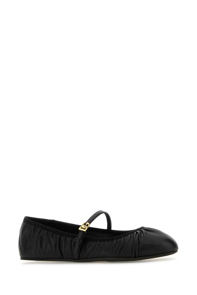 Black Leather Ballet Flats 2