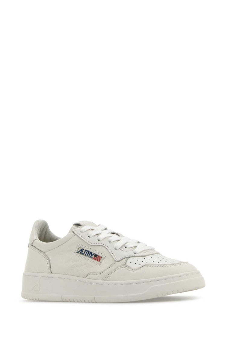 White Leather Medalist Sneakers 2