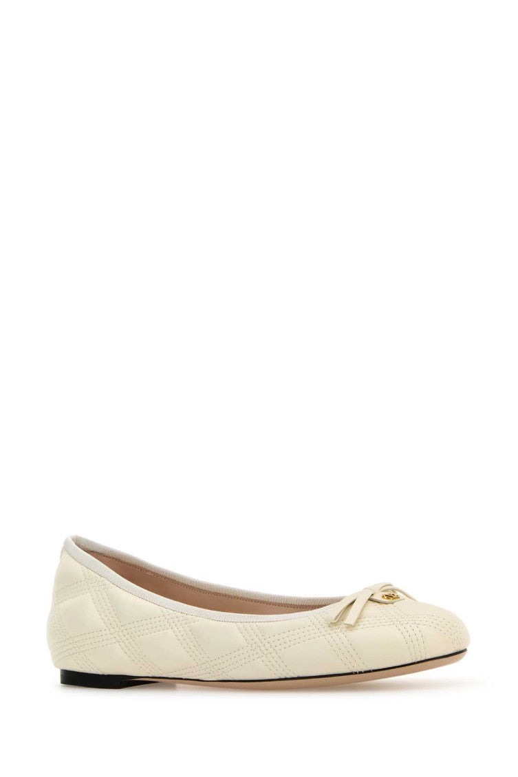 White Leather Ballet Flats 2