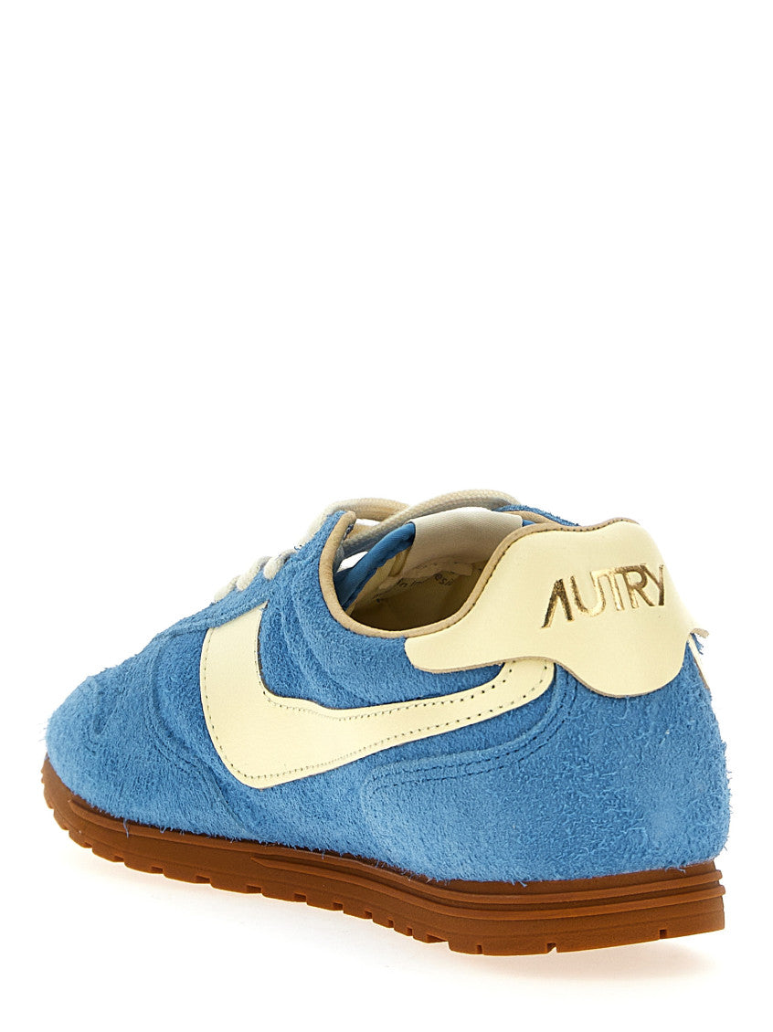 Blue Windspin Low Leather Sneakers 3