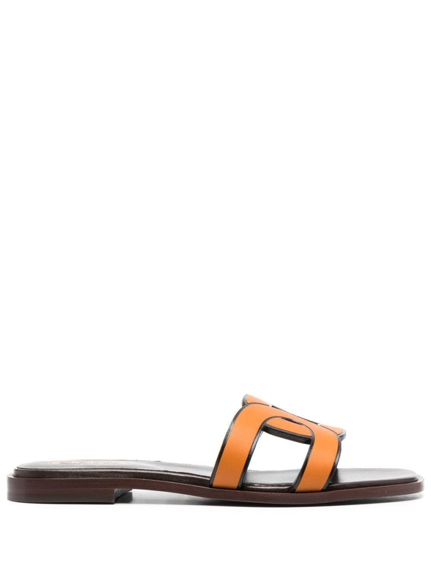 Orange Slip On Sandals 2