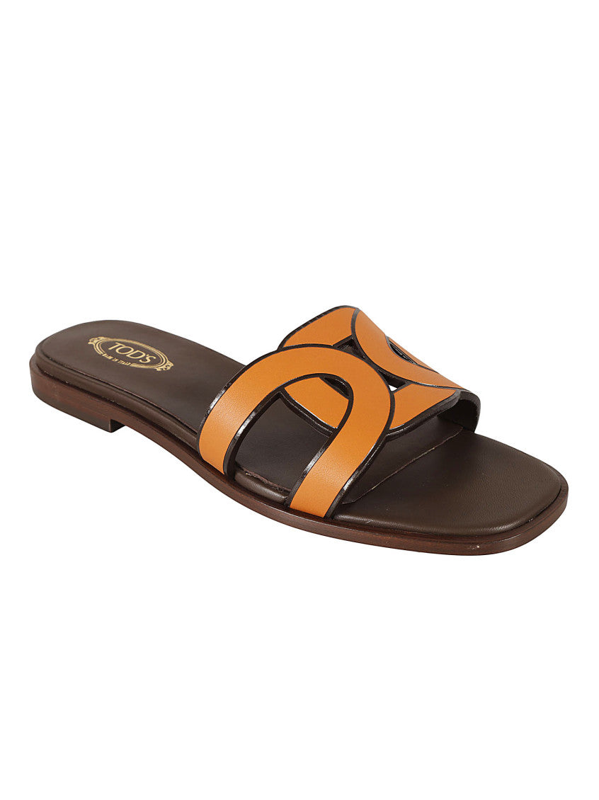 Orange Slip On Sandals 3