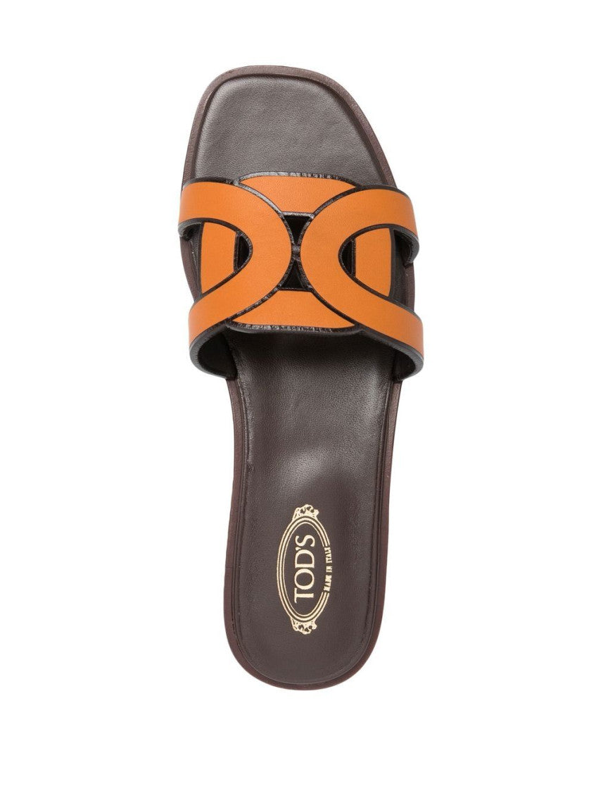 Orange Slip On Sandals 4