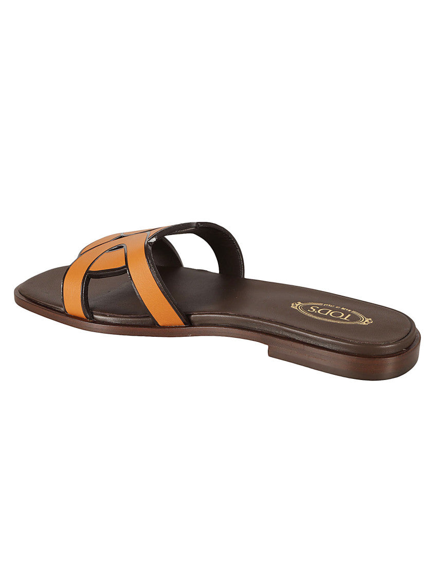 Orange Slip On Sandals 5