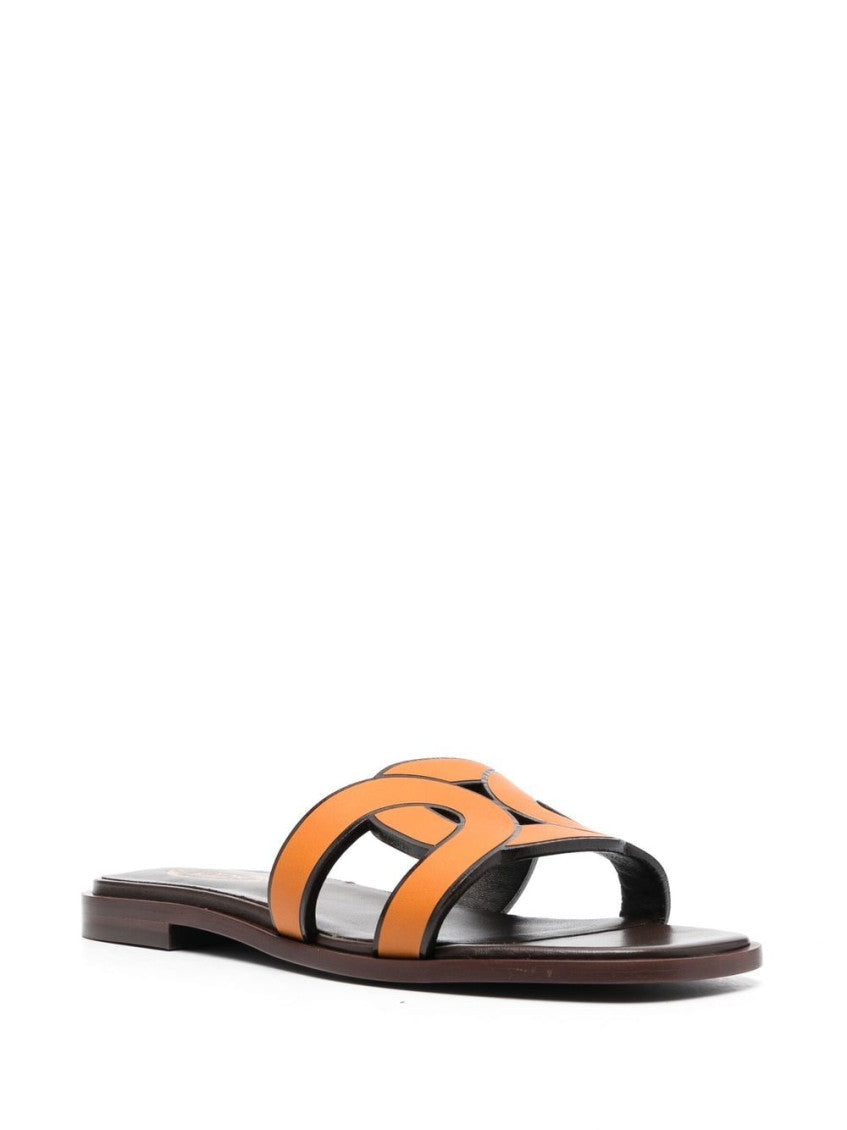 Orange Slip On Sandals 6